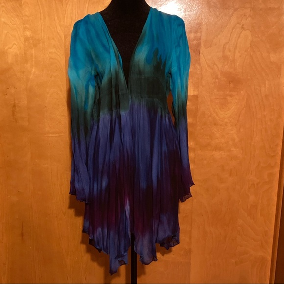 The Pyramid Collection Tops - The Pyramid Collection Blue and Purple Women's Kimono